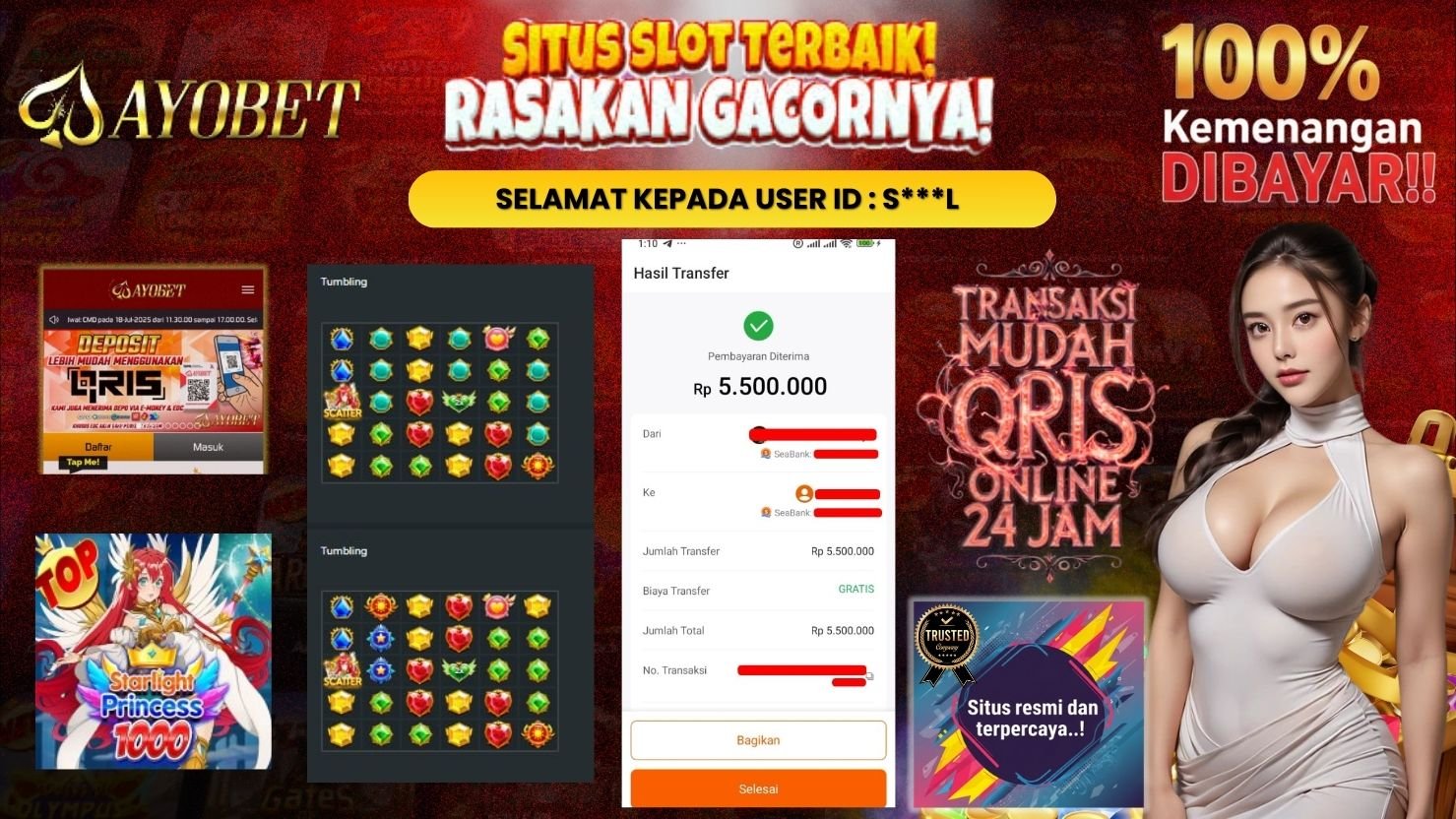 AYOBET JACKPOT SLOT STARLIGHT PRINCESS 1000